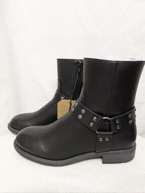 Frye & Co Conley Black Studded Moto Harness Boots 9